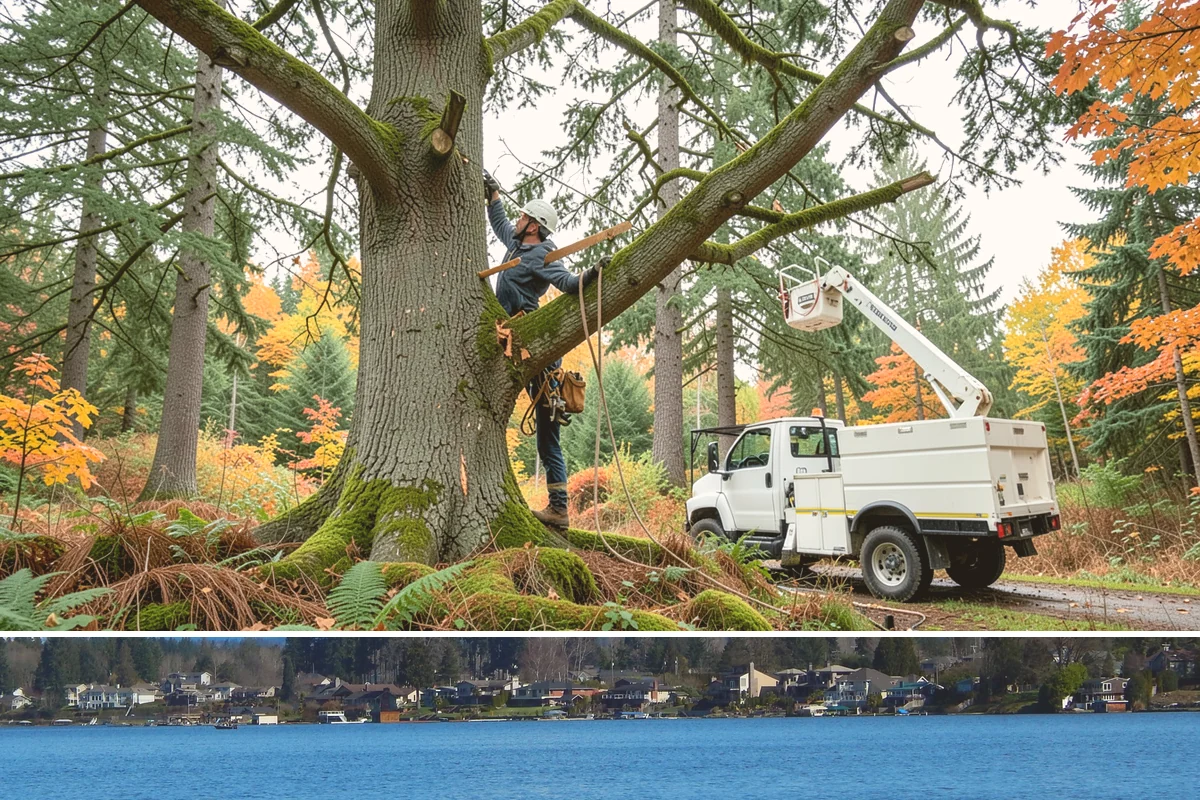 Large tree removal in Lake Stevens, Snohomish County, WA - In the Puget Sound climate, this service is best performed when foliage has dropped in late fall or winter to improve visibility...