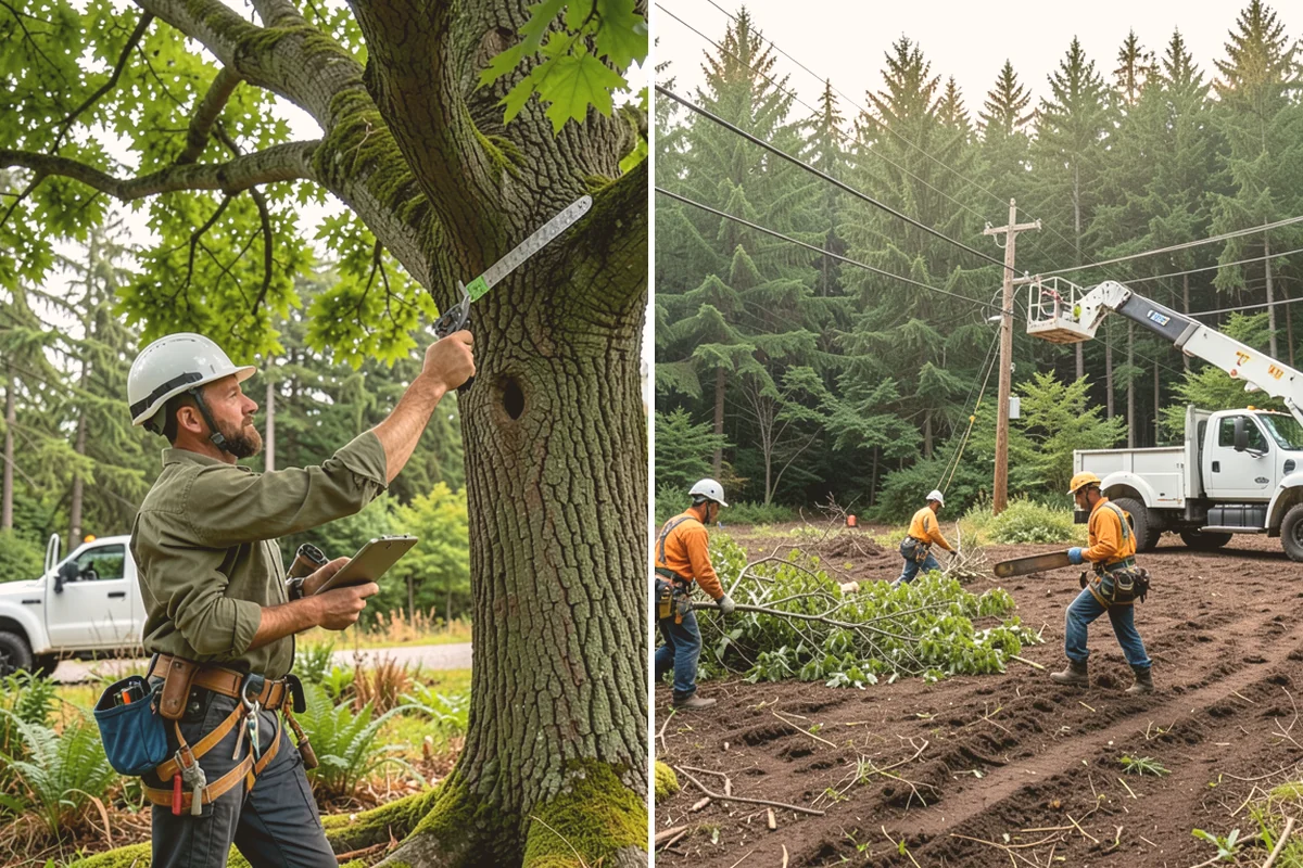Large tree removal in Lynnwood, Snohomish County, WA - On-site assessment and hazard evaluation