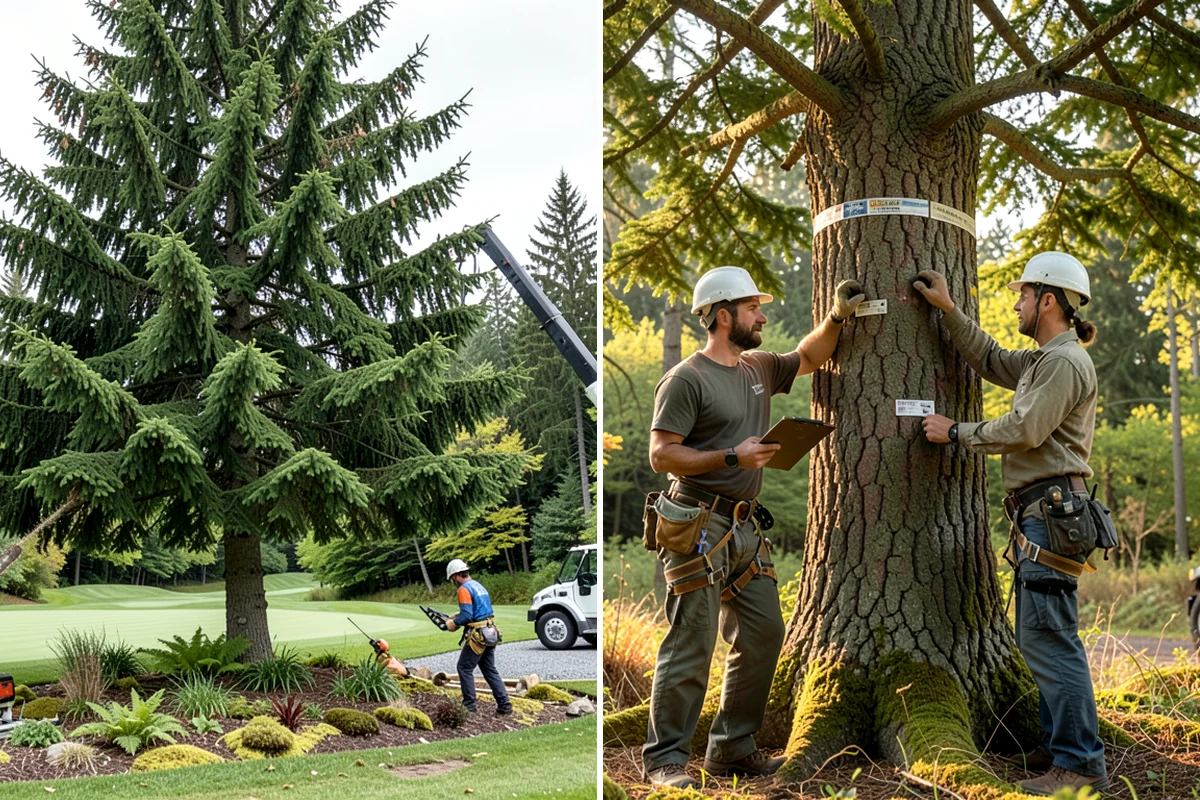 Large tree removal in Maple Valley, King County, WA - On-site assessment and hazard evaluation