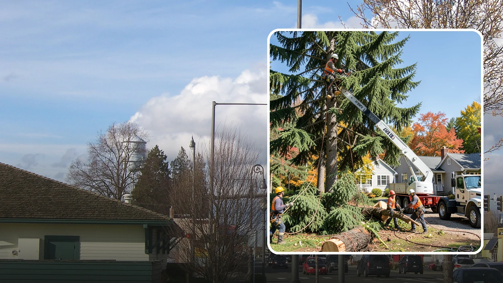 Large tree removal in Marysville, Snohomish County, WA - The sectional removal of large-diameter or tall trees.