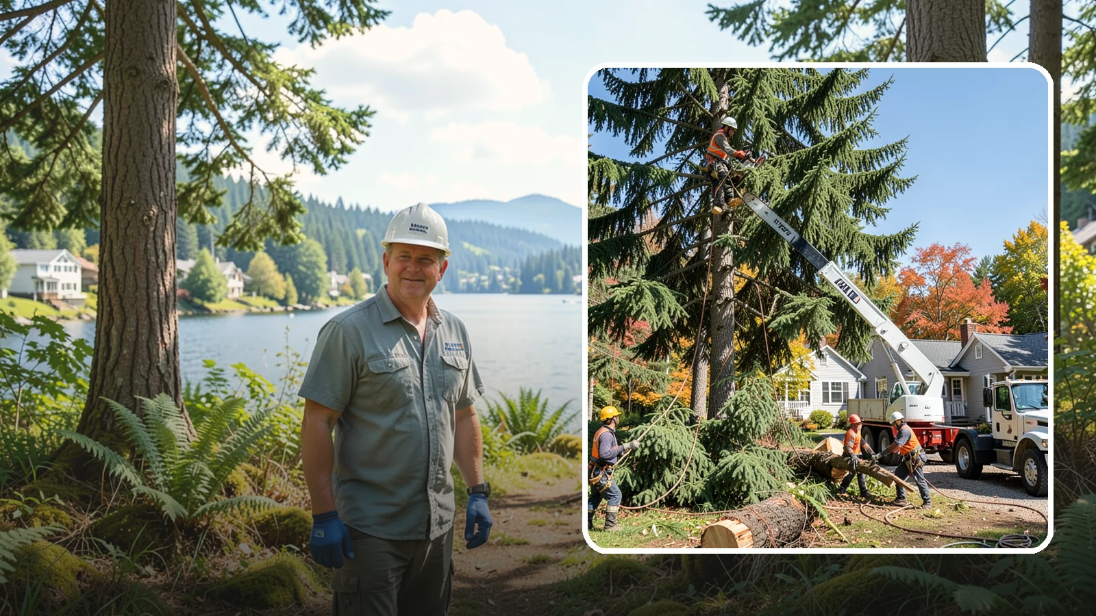 Large tree removal in Milton, King County, WA - The sectional removal of large-diameter or tall trees.