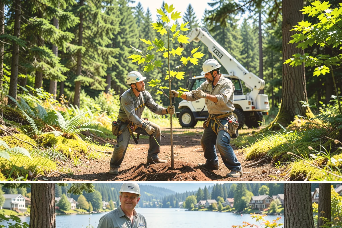 Large tree removal in Milton, King County, WA - In the Puget Sound climate, this service is best performed when foliage has dropped in late fall or winter to improve visibility...
