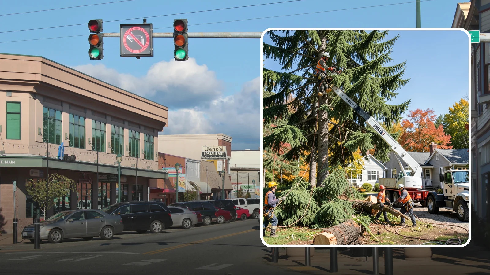 Large tree removal in Monroe, Snohomish County, WA - The sectional removal of large-diameter or tall trees.