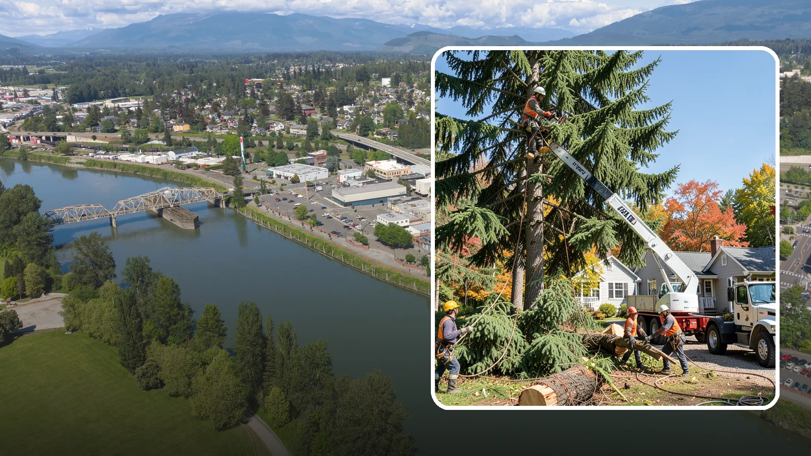 Large tree removal in Mount Vernon, Skagit County, WA - The sectional removal of large-diameter or tall trees.