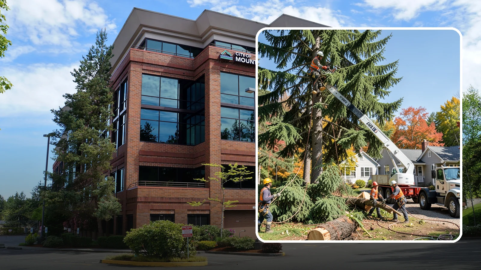 Large tree removal in Mountlake Terrace, Snohomish County, WA - The sectional removal of large-diameter or tall trees.