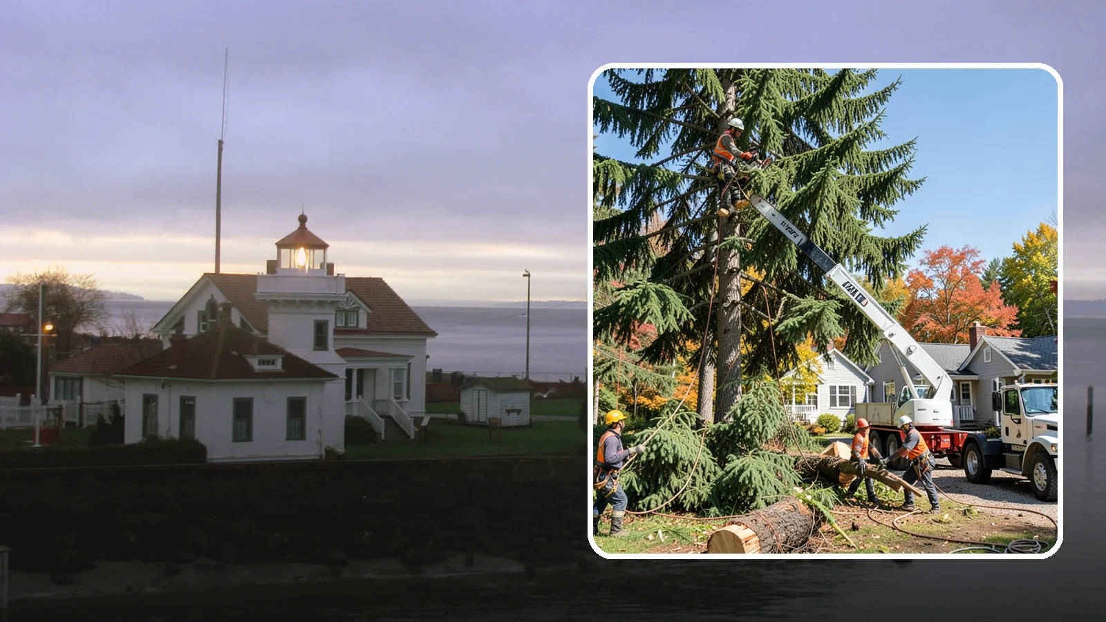 Large tree removal in Mukilteo, Snohomish County, WA - The sectional removal of large-diameter or tall trees.