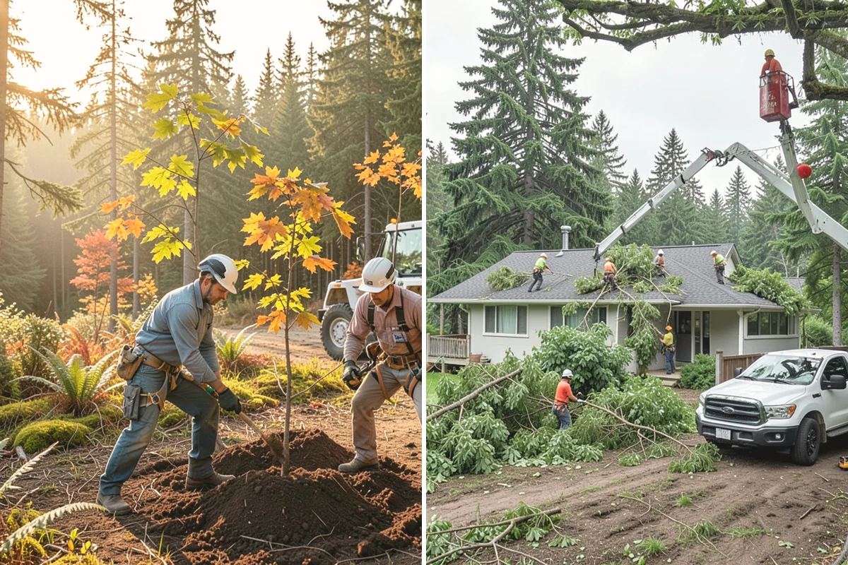 Large tree removal in Mukilteo, Snohomish County, WA - On-site assessment and hazard evaluation