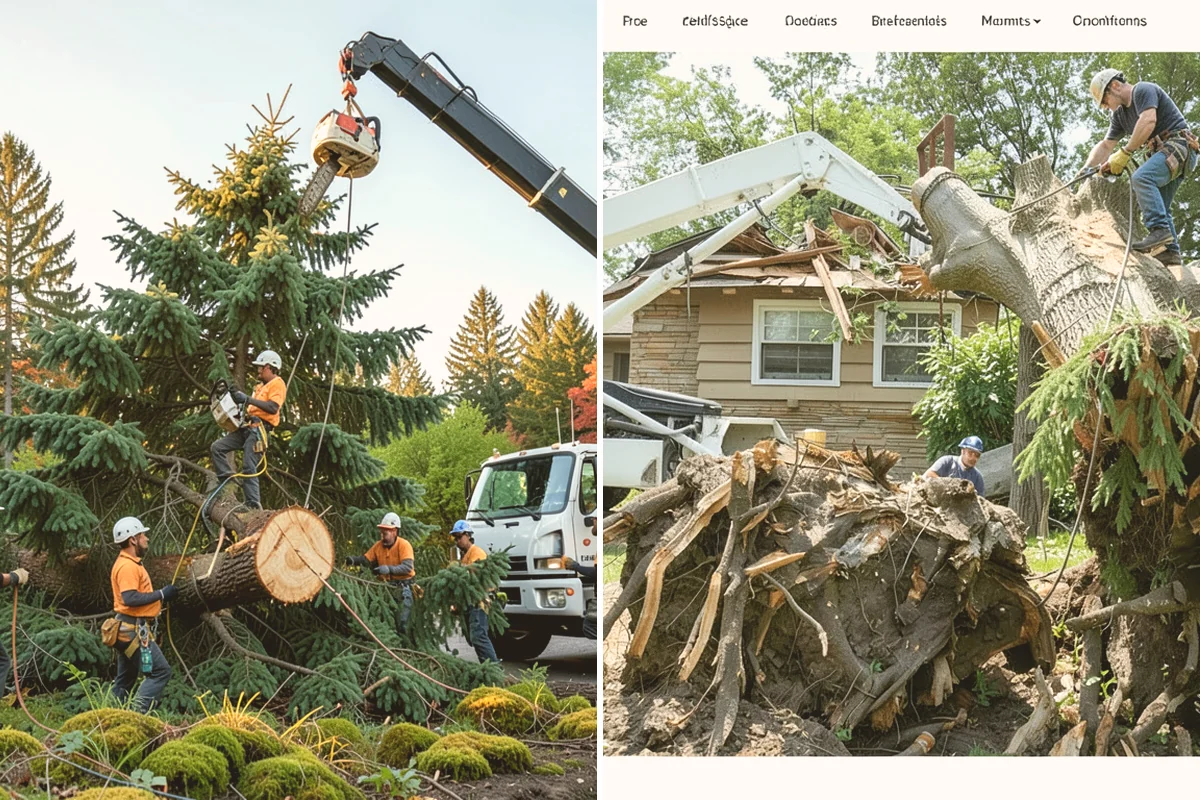 Large tree removal in Newcastle, King County, WA - On-site assessment and hazard evaluation