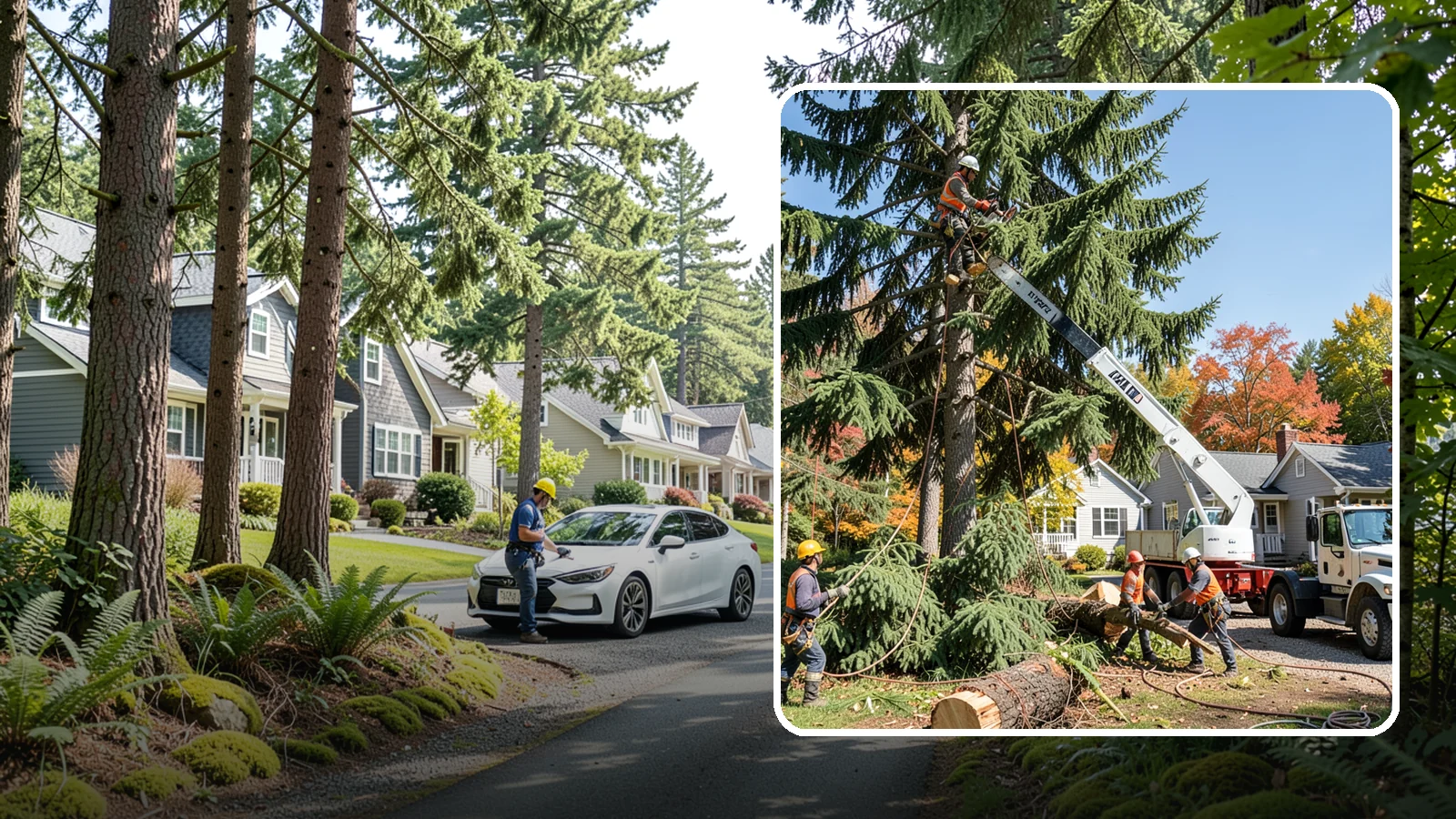 Large tree removal in Normandy Park, King County, WA - The sectional removal of large-diameter or tall trees.