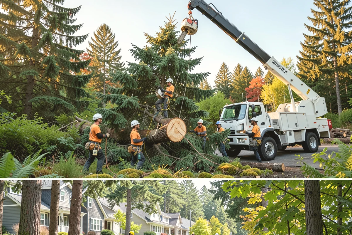 Large tree removal in Normandy Park, King County, WA - In the Puget Sound climate, this service is best performed when foliage has dropped in late fall or winter to improve visibility...