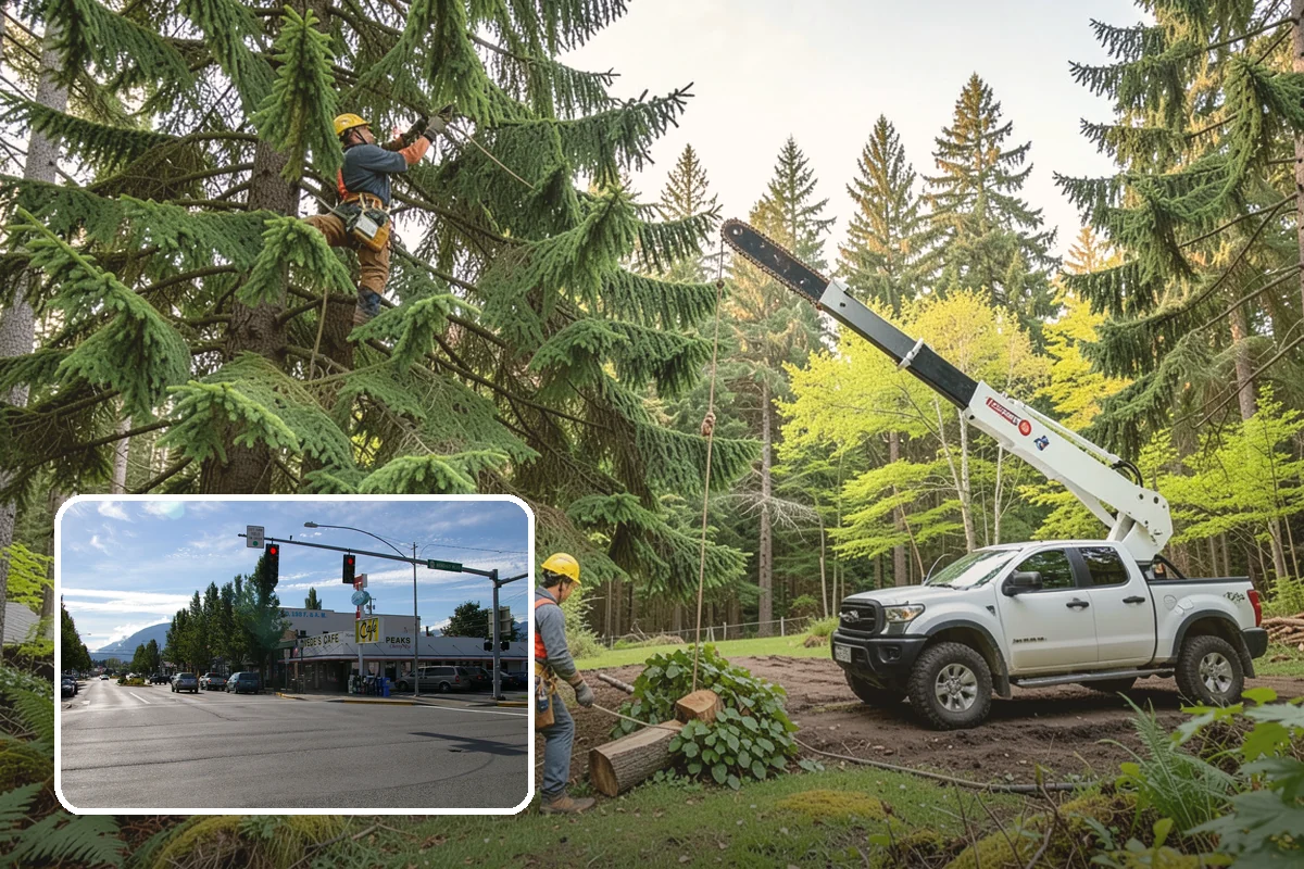 Large tree removal in North Bend, King County, WA - Removes safety hazards and reduces liability