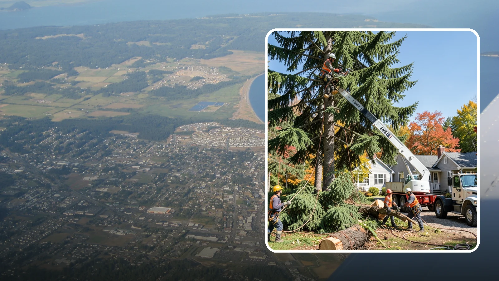 Large tree removal in Oak Harbor, Island County, WA - The sectional removal of large-diameter or tall trees.