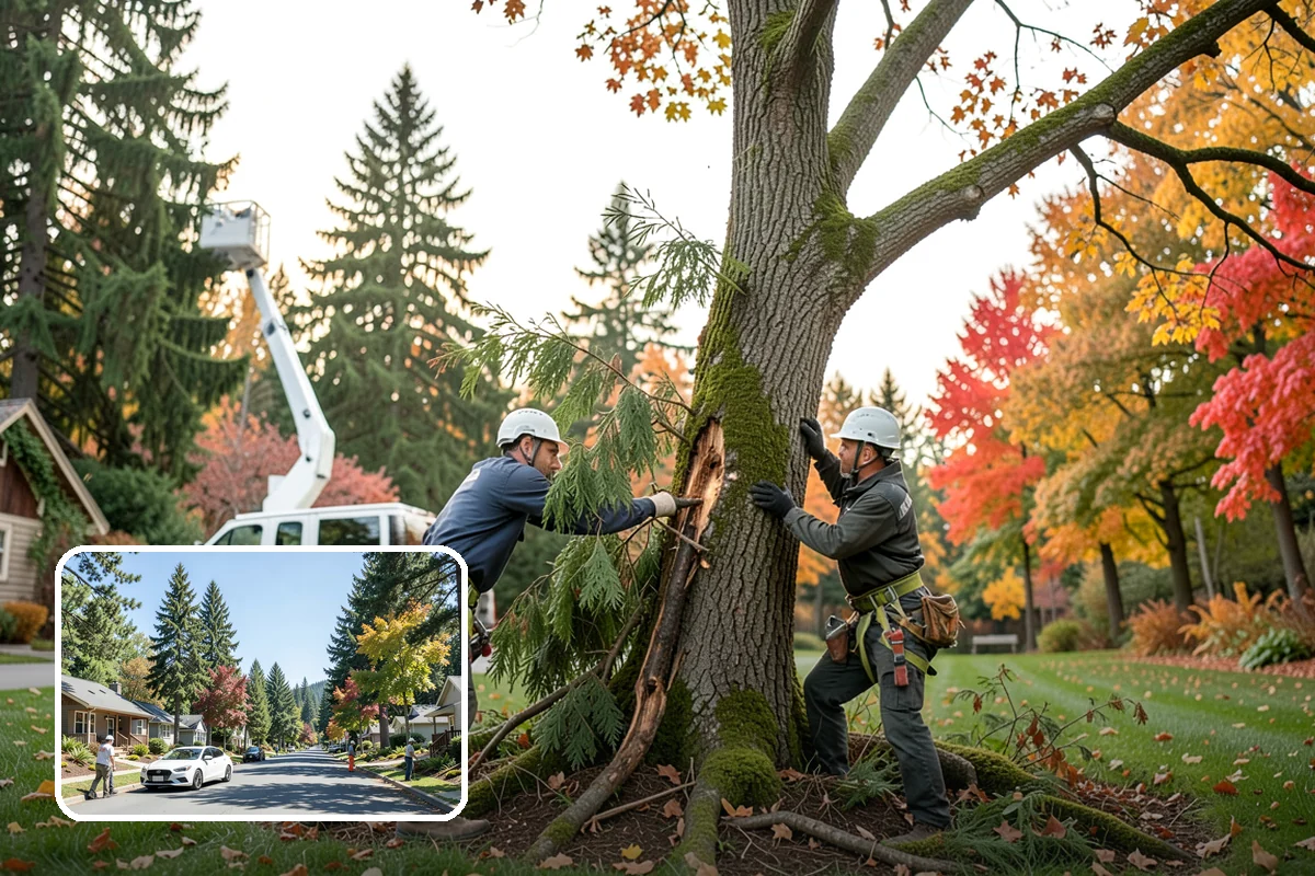 Large tree removal in Orting, Pierce County, WA - Removes safety hazards and reduces liability