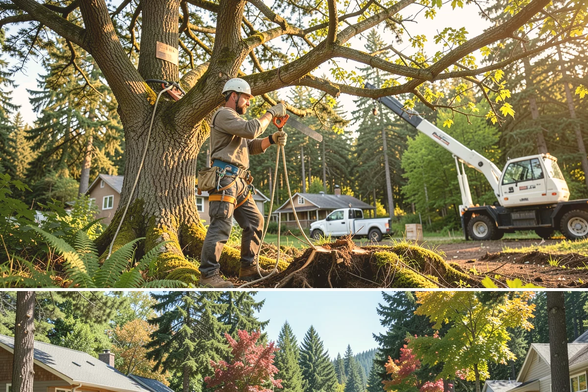 Large tree removal in Orting, Pierce County, WA - In the Puget Sound climate, this service is best performed when foliage has dropped in late fall or winter to improve visibility...