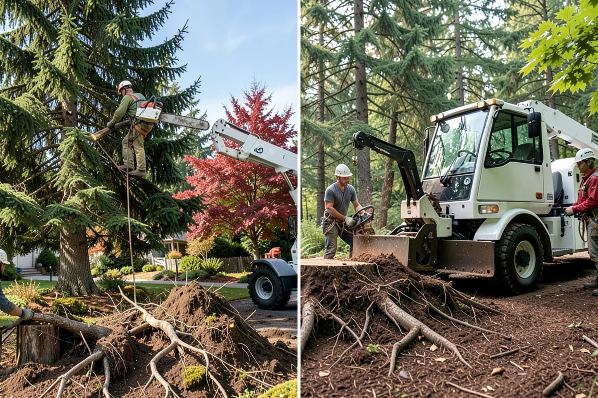 Large tree removal in Puyallup, Pierce County, WA - On-site assessment and hazard evaluation