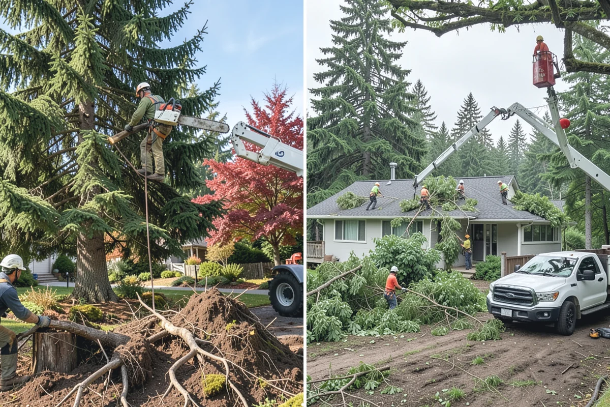 Large tree removal in Renton, King County, WA - On-site assessment and hazard evaluation