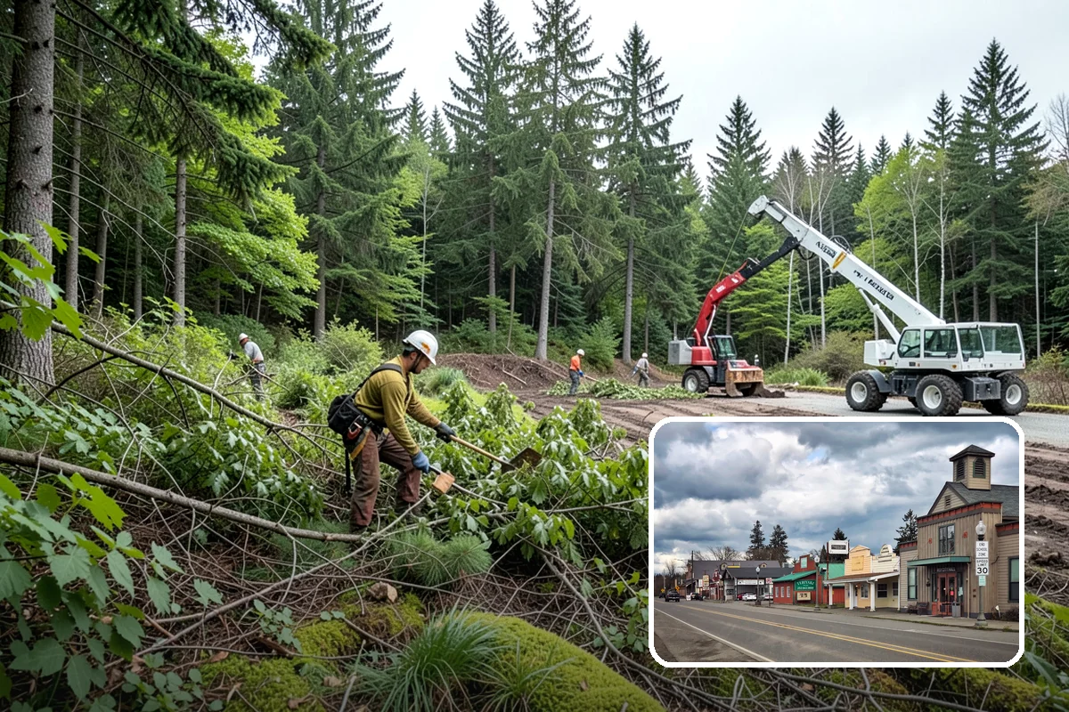 Large tree removal in Roy, Pierce County, WA - Removes safety hazards and reduces liability
