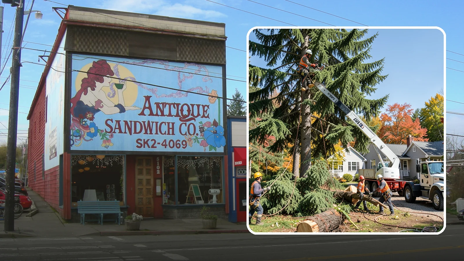 Large tree removal in Ruston, Pierce County, WA - The sectional removal of large-diameter or tall trees.