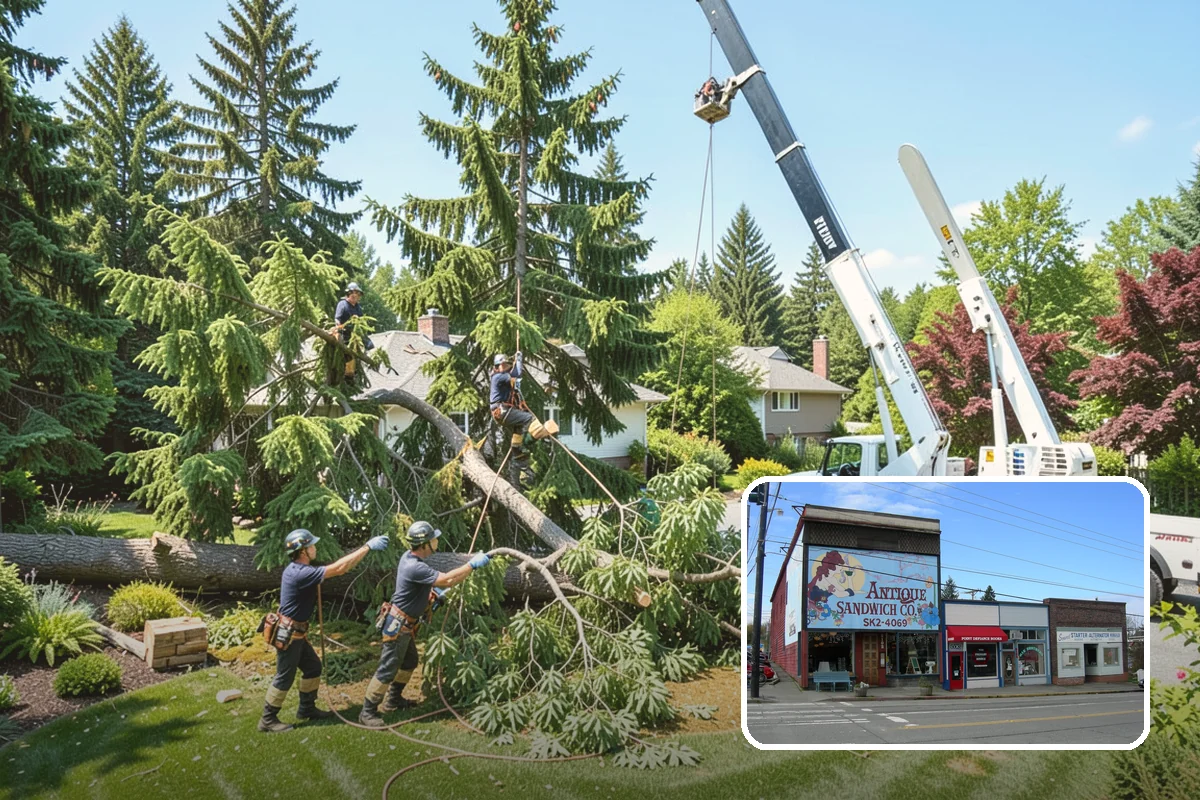 Large tree removal in Ruston, Pierce County, WA - Removes safety hazards and reduces liability