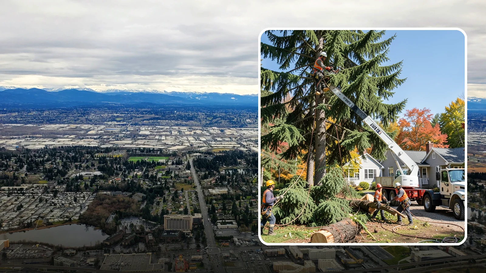 Large tree removal in SeaTac, King County, WA - The sectional removal of large-diameter or tall trees.