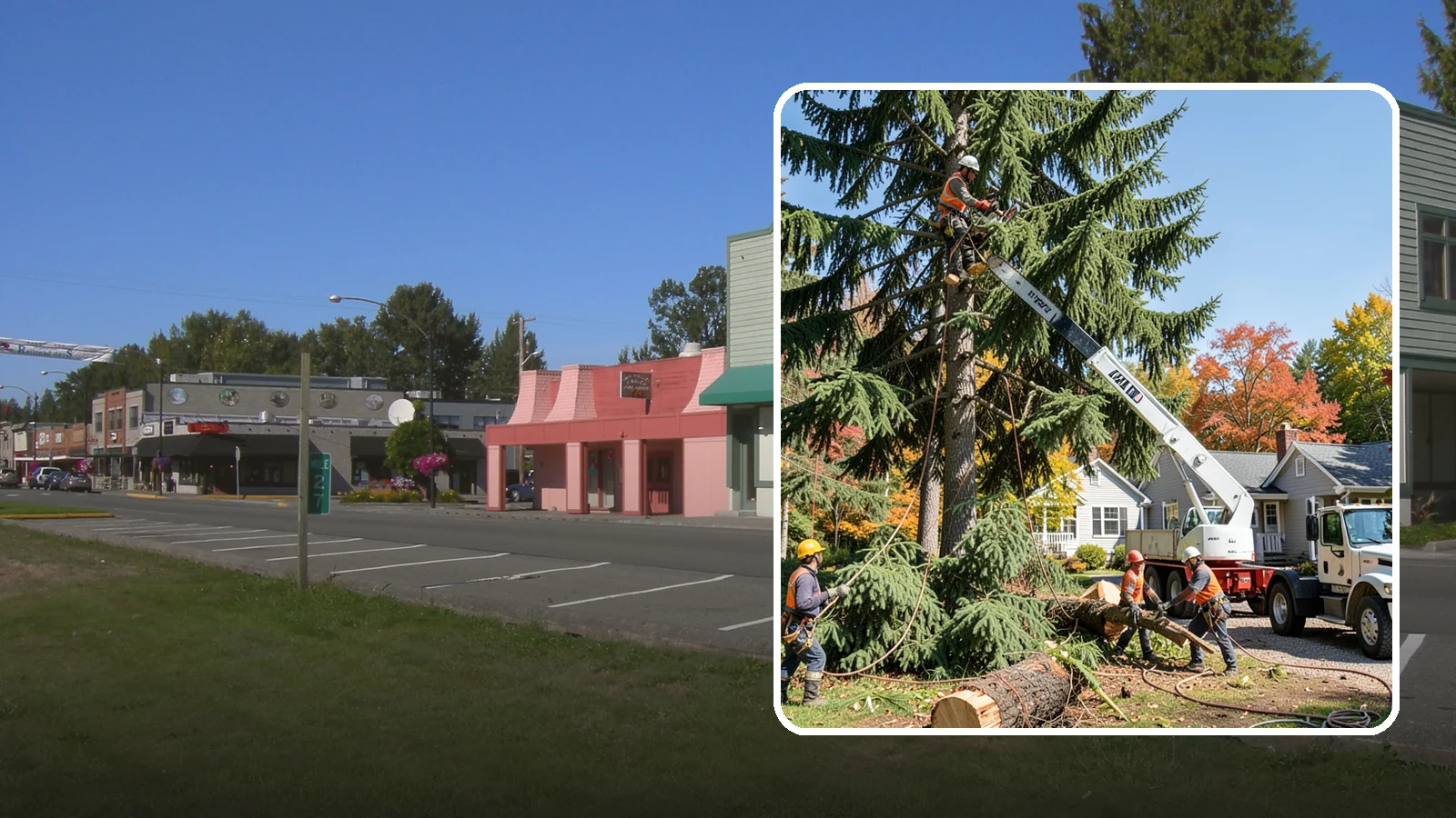 Large tree removal in Snoqualmie, King County, WA - The sectional removal of large-diameter or tall trees.