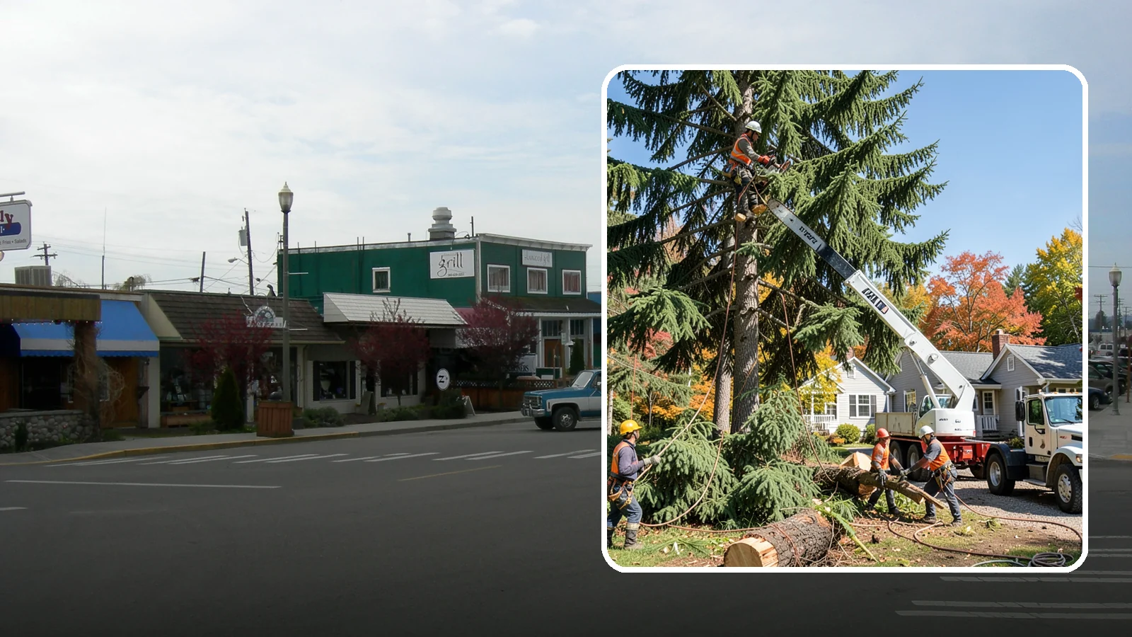 Large tree removal in Stanwood, Snohomish County, WA - The sectional removal of large-diameter or tall trees.