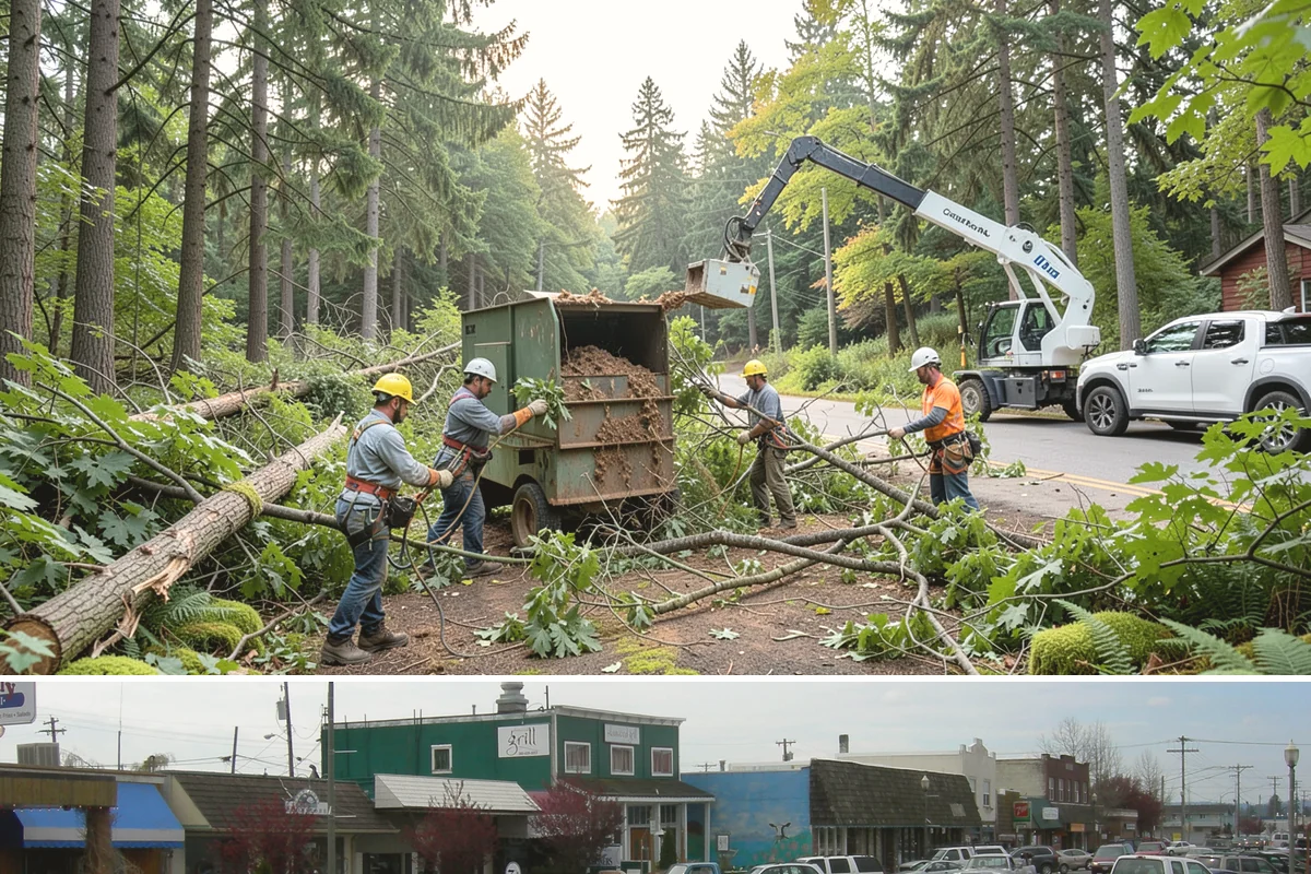 Large tree removal in Stanwood, Snohomish County, WA - In the Puget Sound climate, this service is best performed when foliage has dropped in late fall or winter to improve visibility...