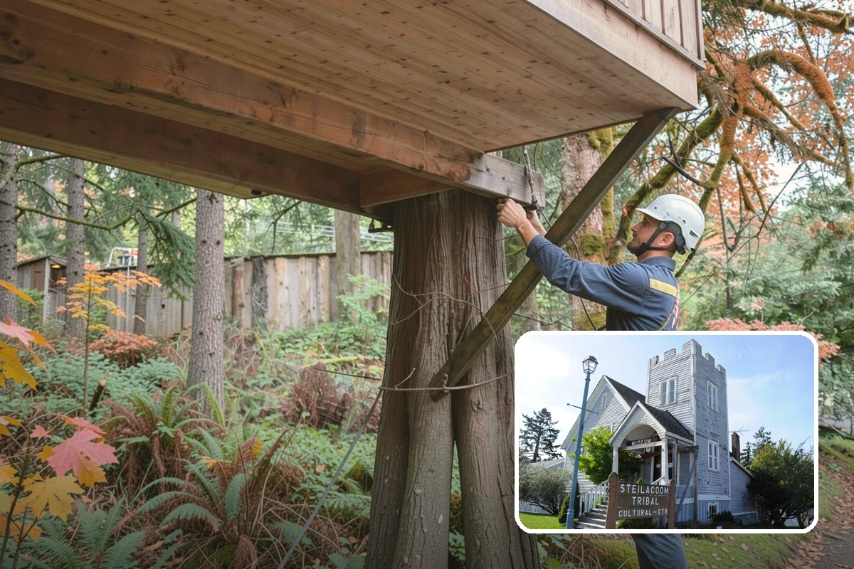Large tree removal in Steilacoom, Pierce County, WA - Removes safety hazards and reduces liability