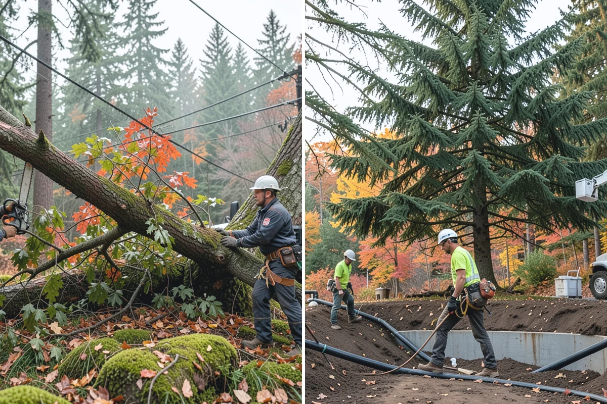 Large tree removal in Sumner, Pierce County, WA - On-site assessment and hazard evaluation