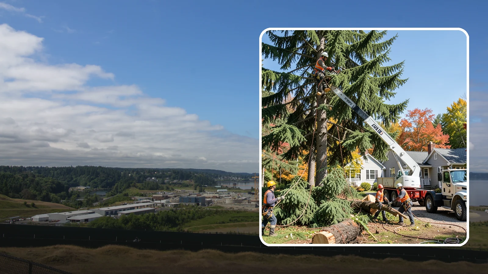 Large tree removal in University Place, Pierce County, WA - The sectional removal of large-diameter or tall trees.