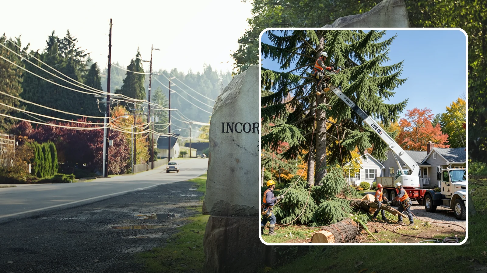 Large tree removal in Wilkeson, Pierce County, WA - The sectional removal of large-diameter or tall trees.
