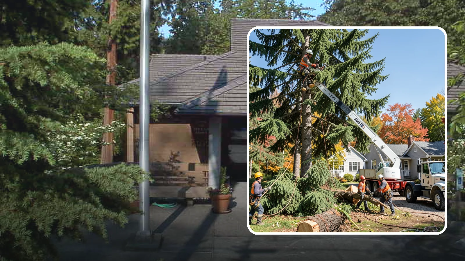 Large tree removal in Yarrow Point, King County, WA - The sectional removal of large-diameter or tall trees.