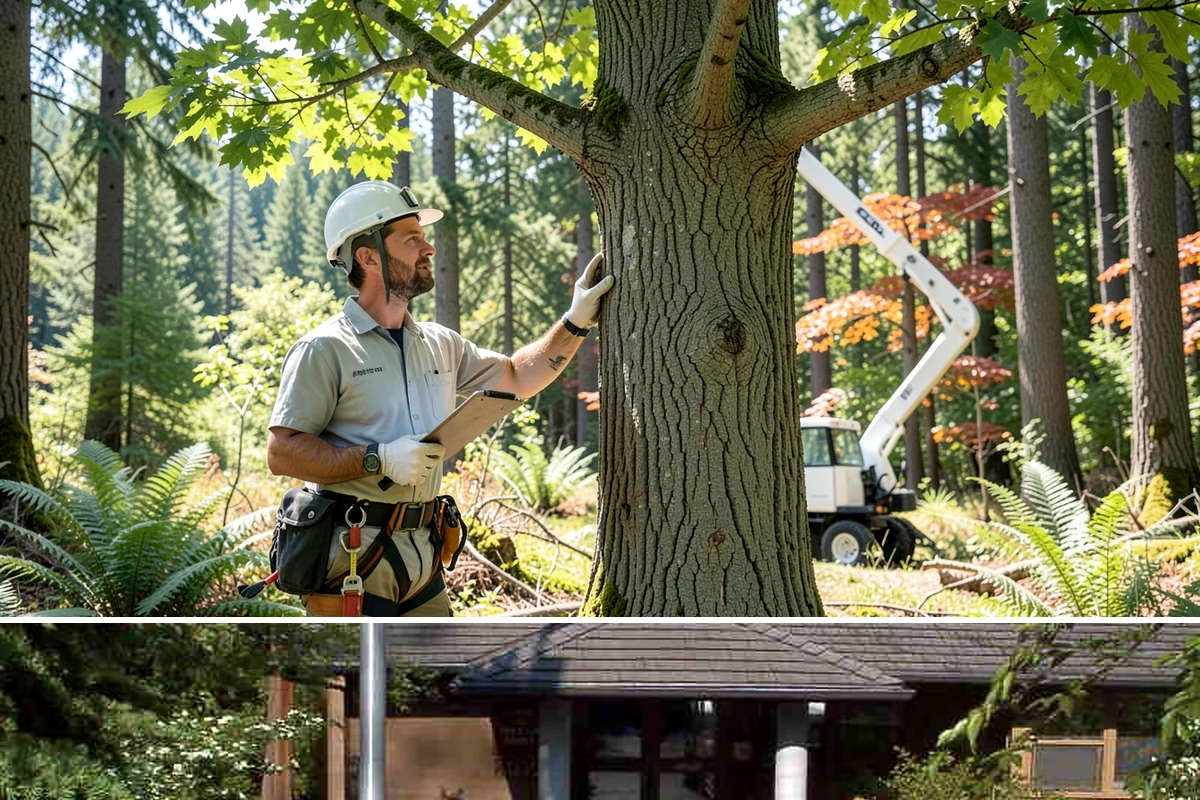 Large tree removal in Yarrow Point, King County, WA - In the Puget Sound climate, this service is best performed when foliage has dropped in late fall or winter to improve visibility...