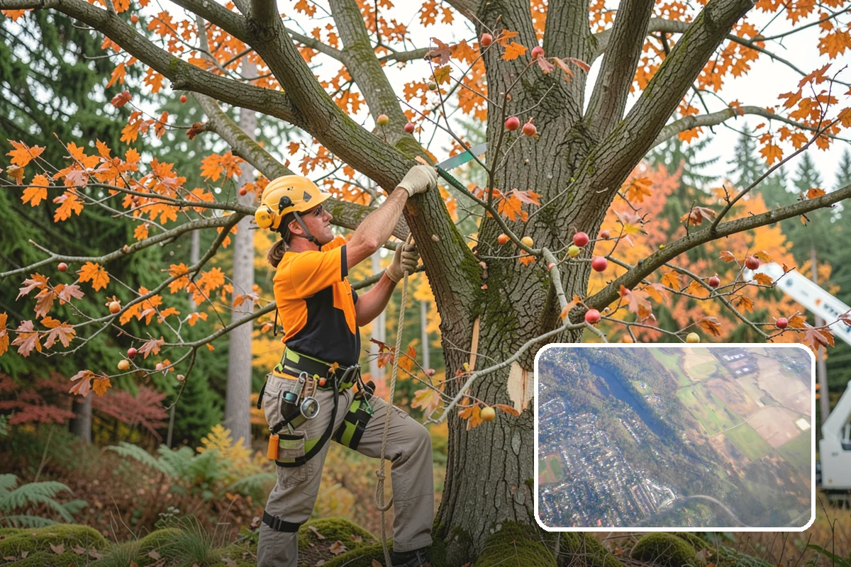 Leaning tree removal in Algona, King County, WA - Removes safety hazards and reduces liability