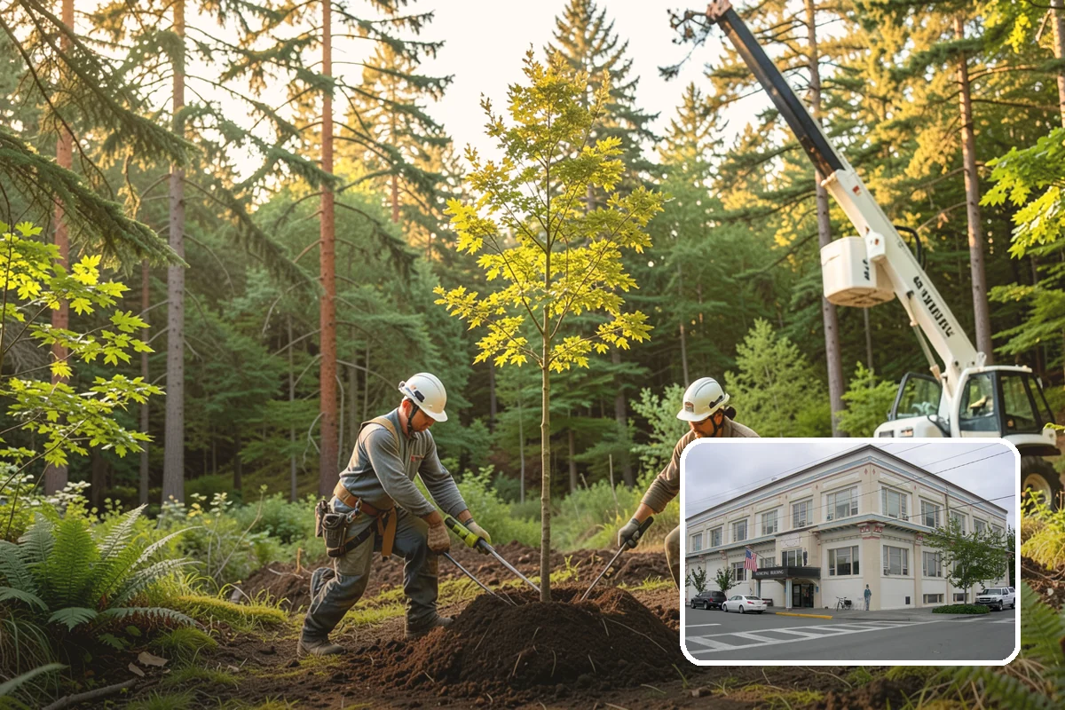 Leaning tree removal in Anacortes, Skagit County, WA - Removes safety hazards and reduces liability