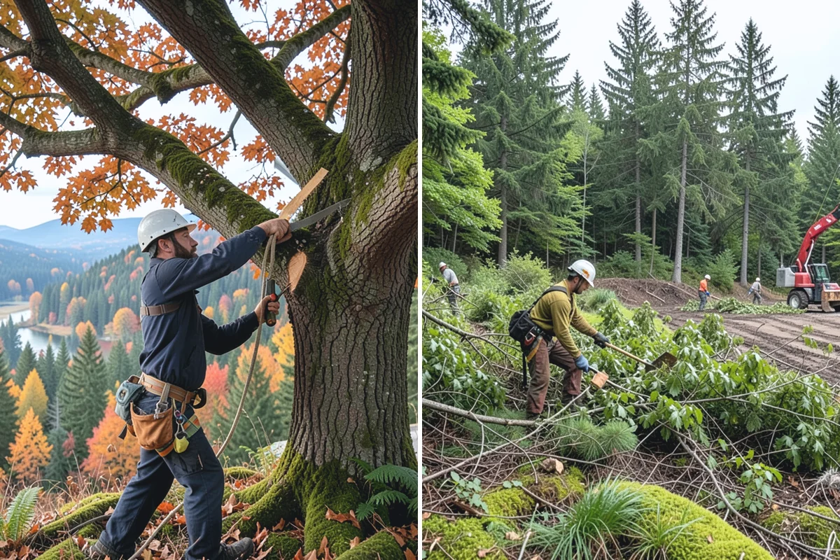 Leaning tree removal in Beaux Arts Village, King County, WA - On-site assessment and hazard evaluation
