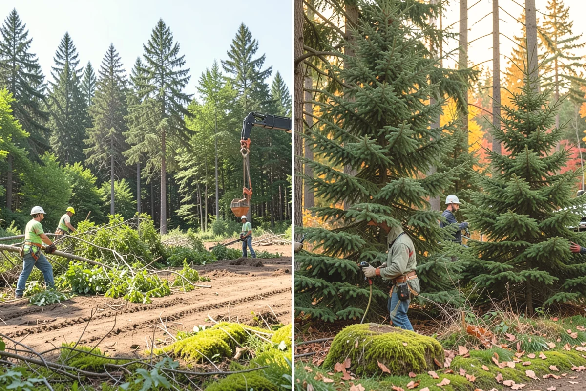 Leaning tree removal in Black Diamond, King County, WA - On-site assessment and hazard evaluation
