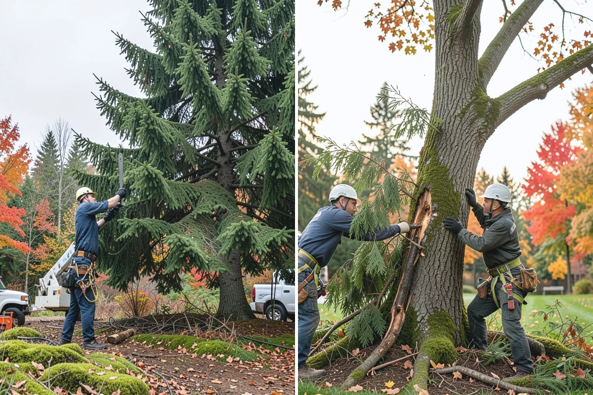 Leaning tree removal in Bonney Lake, Pierce County, WA - On-site assessment and hazard evaluation