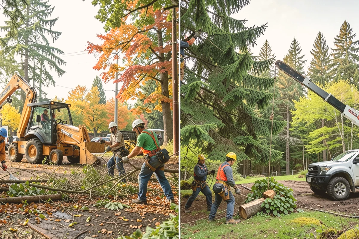 Leaning tree removal in Bothell, King County, WA - On-site assessment and hazard evaluation