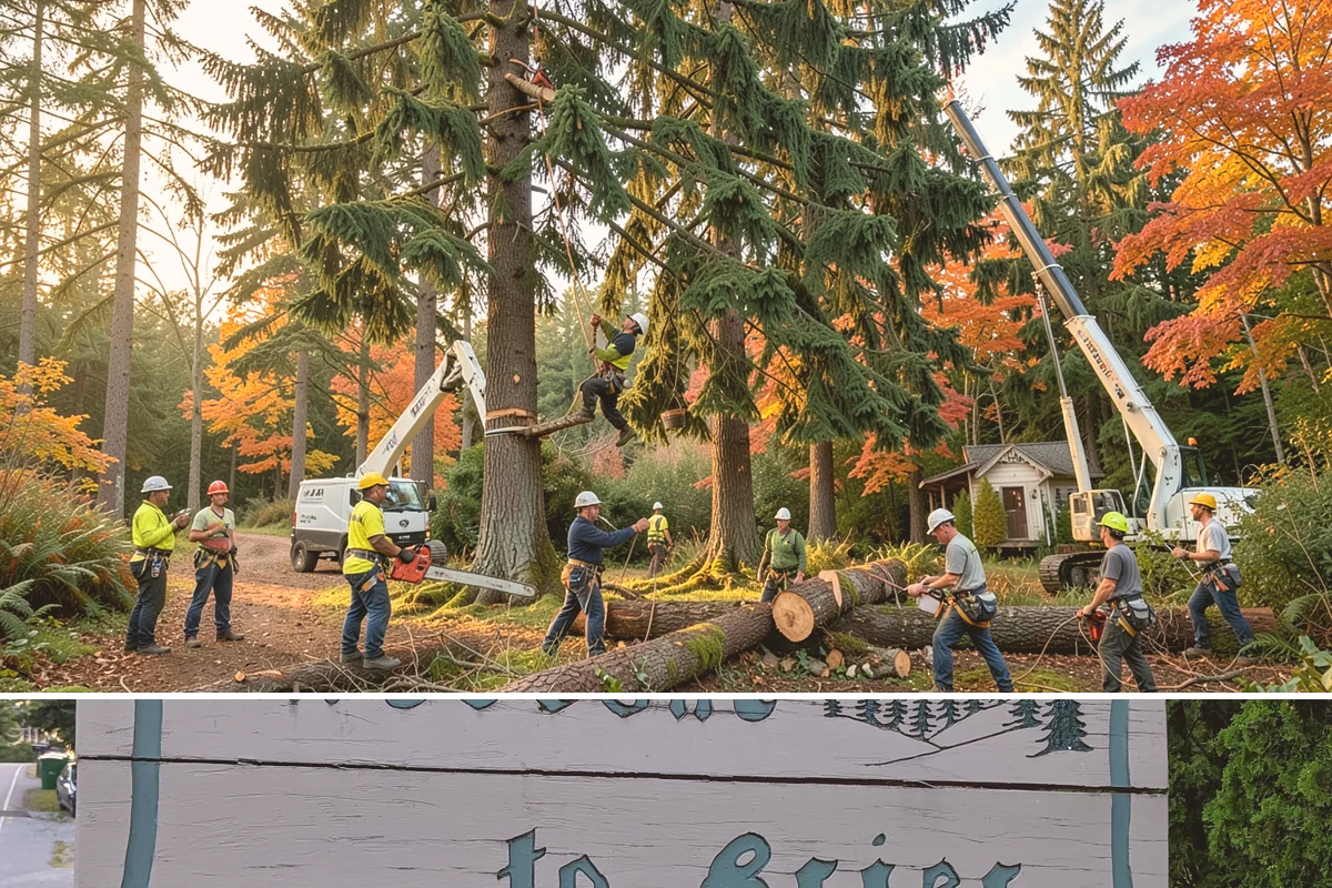 Leaning tree removal in Brier, Snohomish County, WA - This service can be performed year-round in the Puget Sound climate but requires extra caution during wet seasons when unstable...