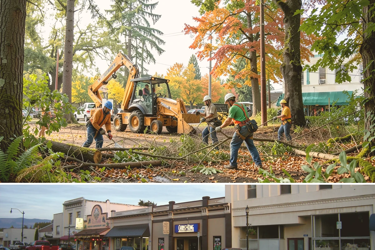 Leaning tree removal in Burlington, Skagit County, WA - This service can be performed year-round in the Puget Sound climate but requires extra caution during wet seasons when unstable...
