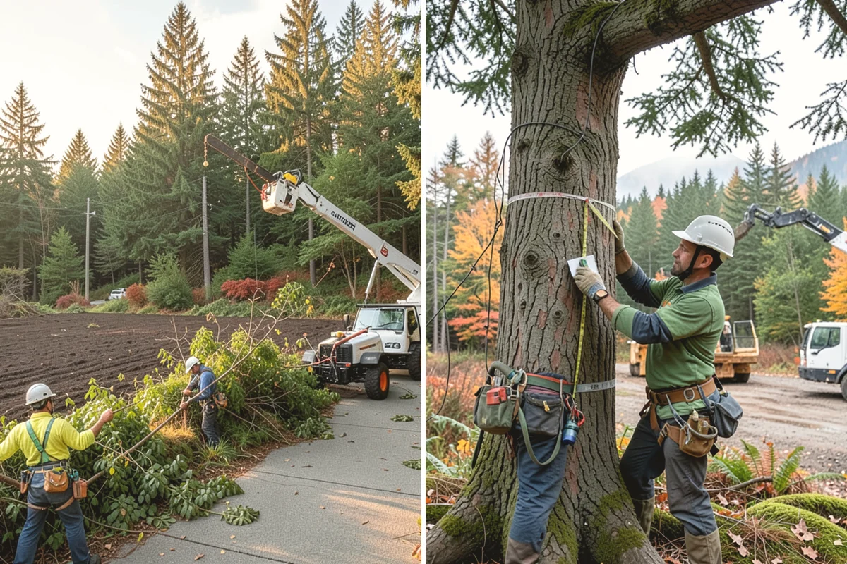 Leaning tree removal in Carnation, King County, WA - On-site assessment and hazard evaluation