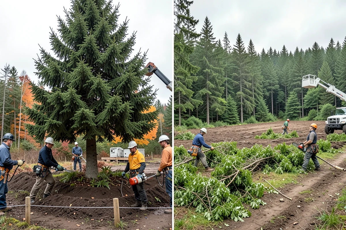 Leaning tree removal in Clyde Hill, King County, WA - On-site assessment and hazard evaluation