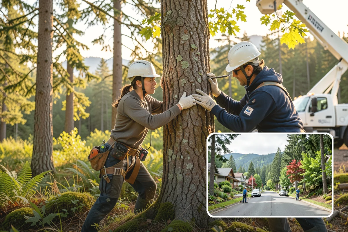 Leaning tree removal in Darrington, Snohomish County, WA - Removes safety hazards and reduces liability