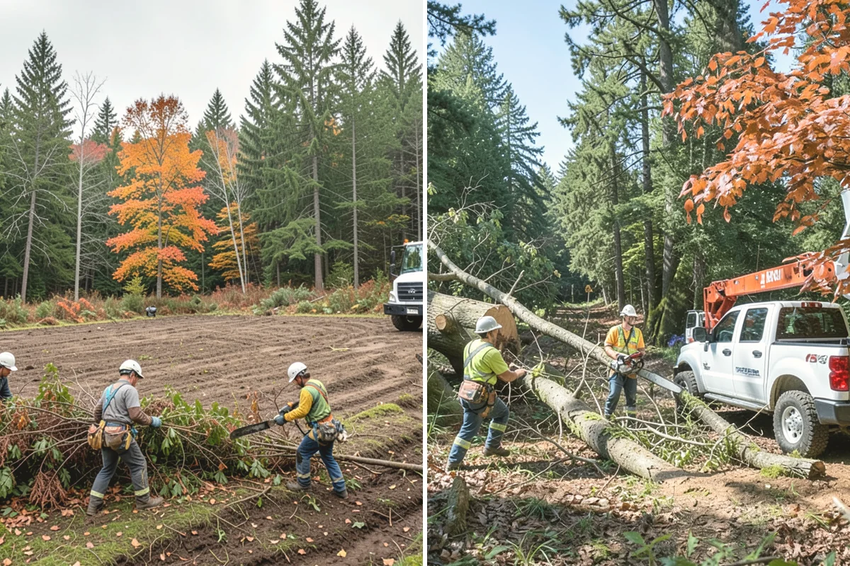 Leaning tree removal in Duvall, King County, WA - On-site assessment and hazard evaluation