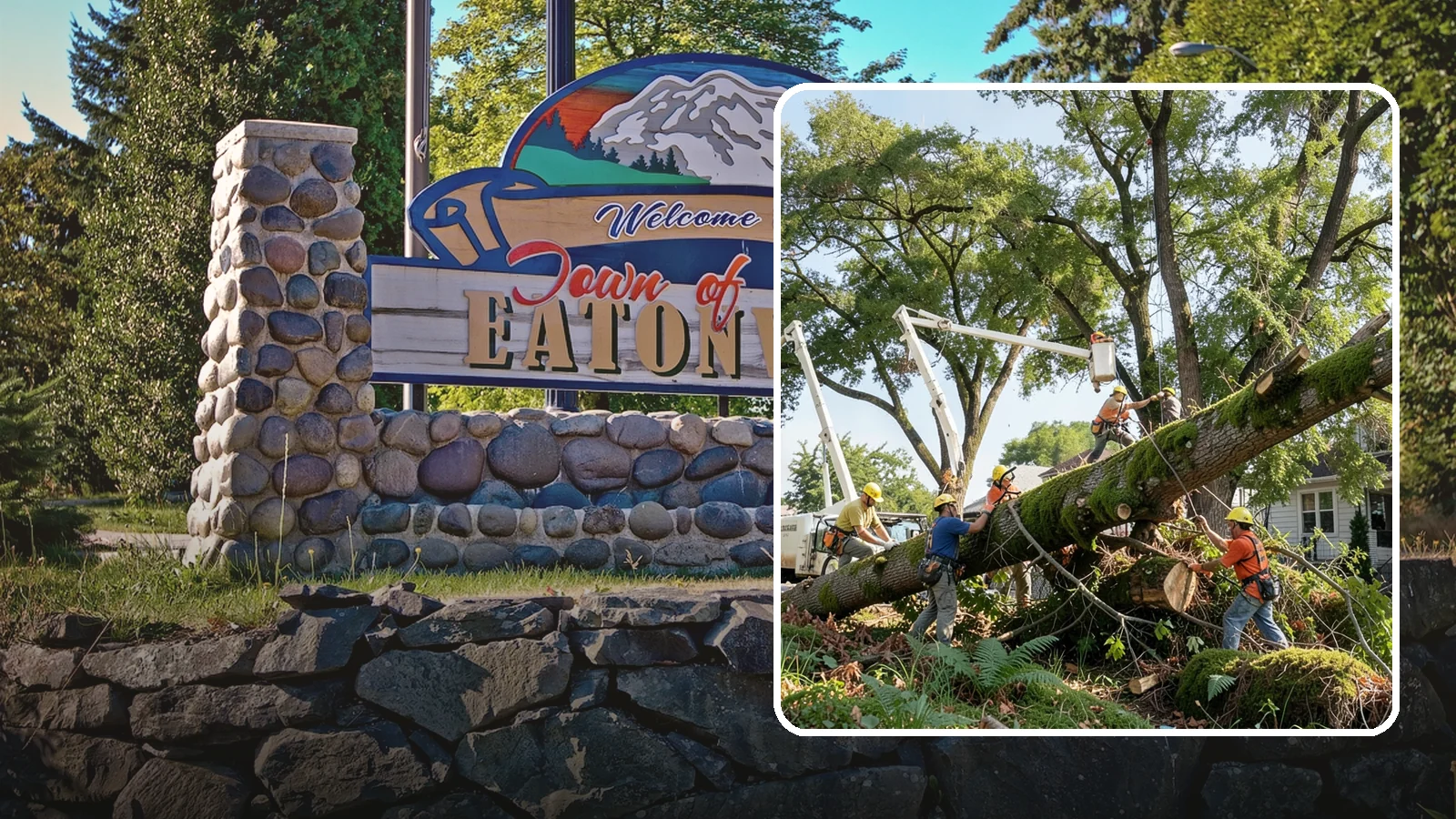Leaning tree removal in Eatonville, Pierce County, WA - The removal of trees with a pronounced or unstable lean.
