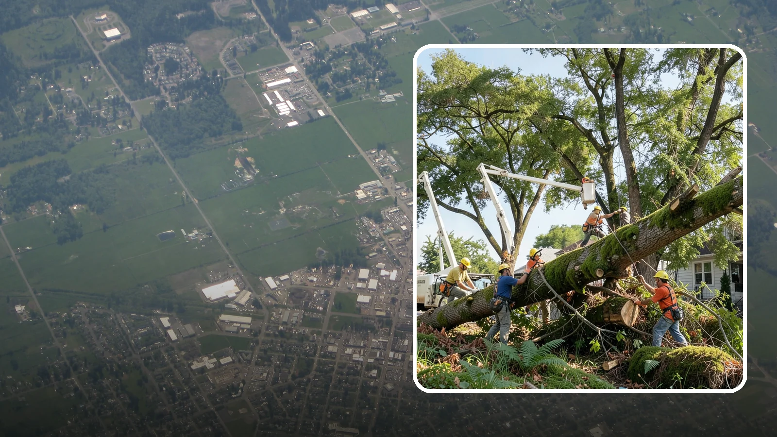 Leaning tree removal in Enumclaw, King County, WA - The removal of trees with a pronounced or unstable lean.