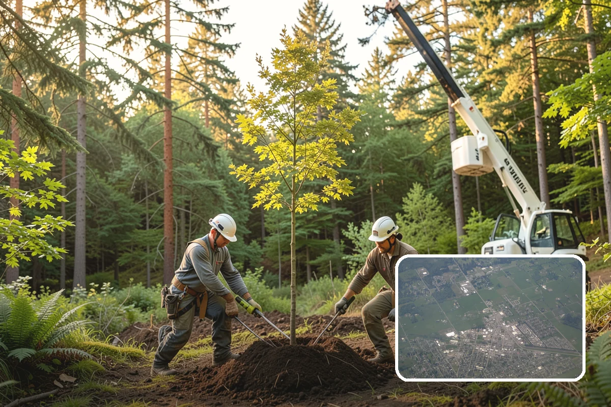 Leaning tree removal in Enumclaw, King County, WA - Removes safety hazards and reduces liability