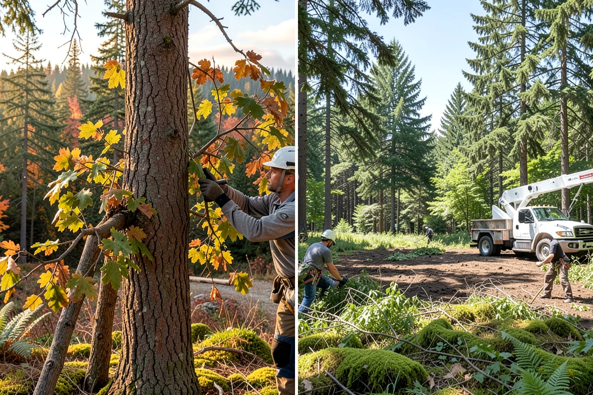 Leaning tree removal in Everett, Snohomish County, WA - On-site assessment and hazard evaluation