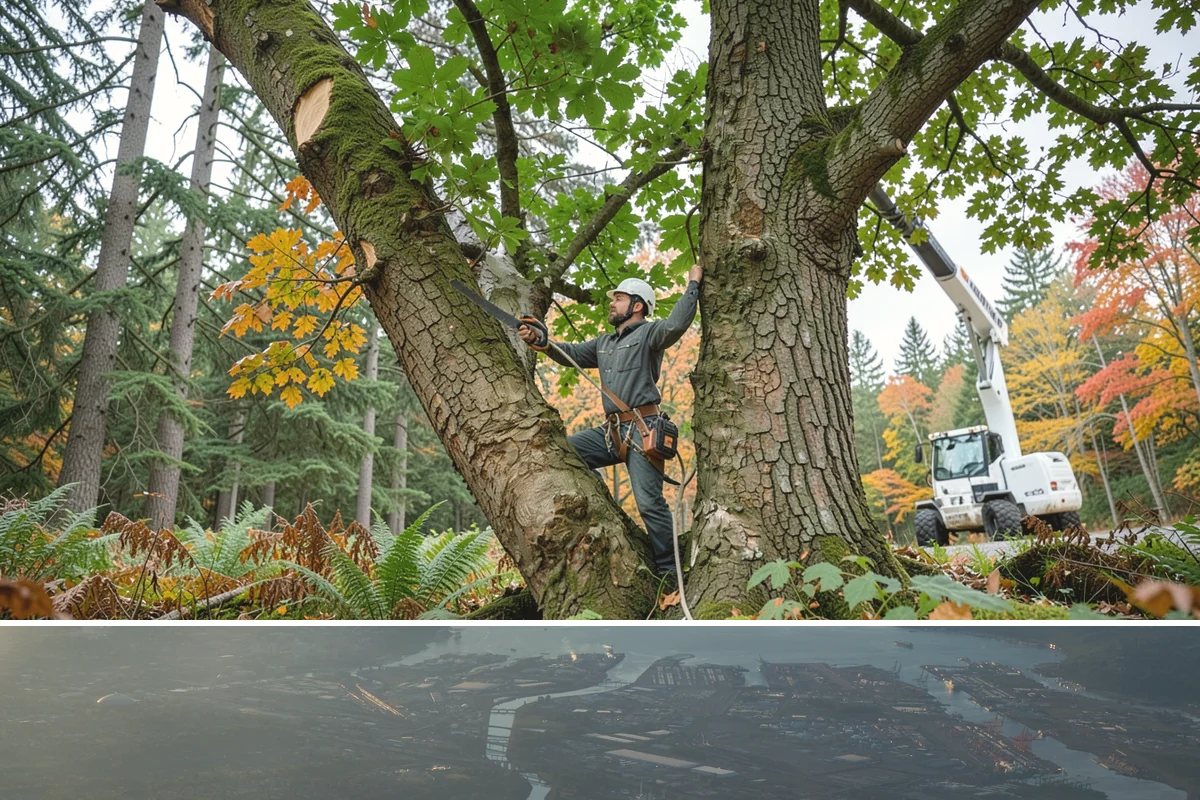 Leaning tree removal in Fife, Pierce County, WA - This service can be performed year-round in the Puget Sound climate but requires extra caution during wet seasons when unstable...
